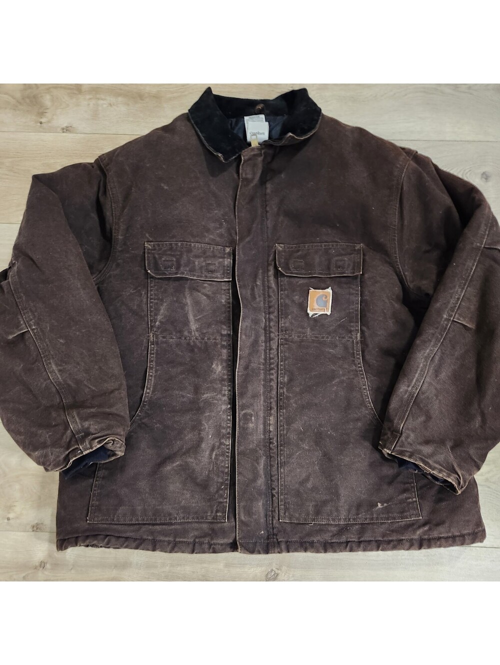 VTG Carhartt C26 DKB Quilted Workwear Canvas Chore Barn Hunting Coat Jacket 2XL